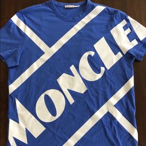 Moncler Logo T-Shirt Blue New With Tags